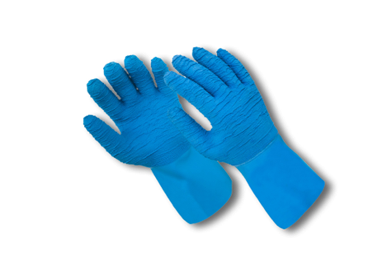 Entvlies Handschuh blau, Latex angeraut 26851