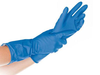 Latex Haushaltshandschuhe blau, Größe: S-XL 4022