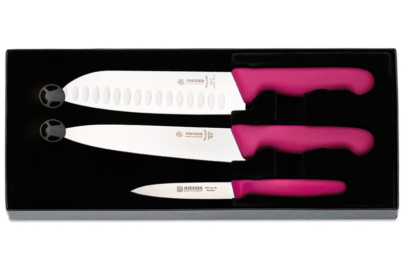 3-teilig Set pink Küchenmesserset 3-teilig pink 9852